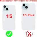 Back Glass Replacement for iPhone 15 Rear Back Glass Replacement Compatible with iPhone 15 6.1 Inches with Reparing Toolkit and Pre-Installed Adhesive(Blue)