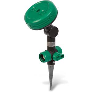 Gilmour Adjustable Spot Sprinkler with Spike Base, Pivoting Multi Pattern Sprinkler Head for Targeted Coverage in Flower Beds and Vegetable Gardens (Spruce)