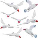 8Pcs Large Realistic Seagull Balloons Flying Seagull Inflatable Toy Blow Up Summer Beach Bird Balloons Flying Swimming Pool Outdoor Hawaiian Pool Party Decorations