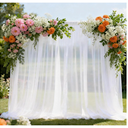 10x10ft Tulle Backdrop Curtains for Parties,2 Panels 5x10ft Wrinkle Free Soft Fabric Drapes Sheer Curtains for Wedding Birthday Party Decorations Background for Photography,White