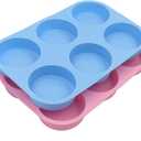 2 PCS Round Silicone Soap Mold 4oz, 3" Big Size 6 Cylinder Silicone Molds for Loofah Soap, Homemade Bath Bombs, Lotion Bars