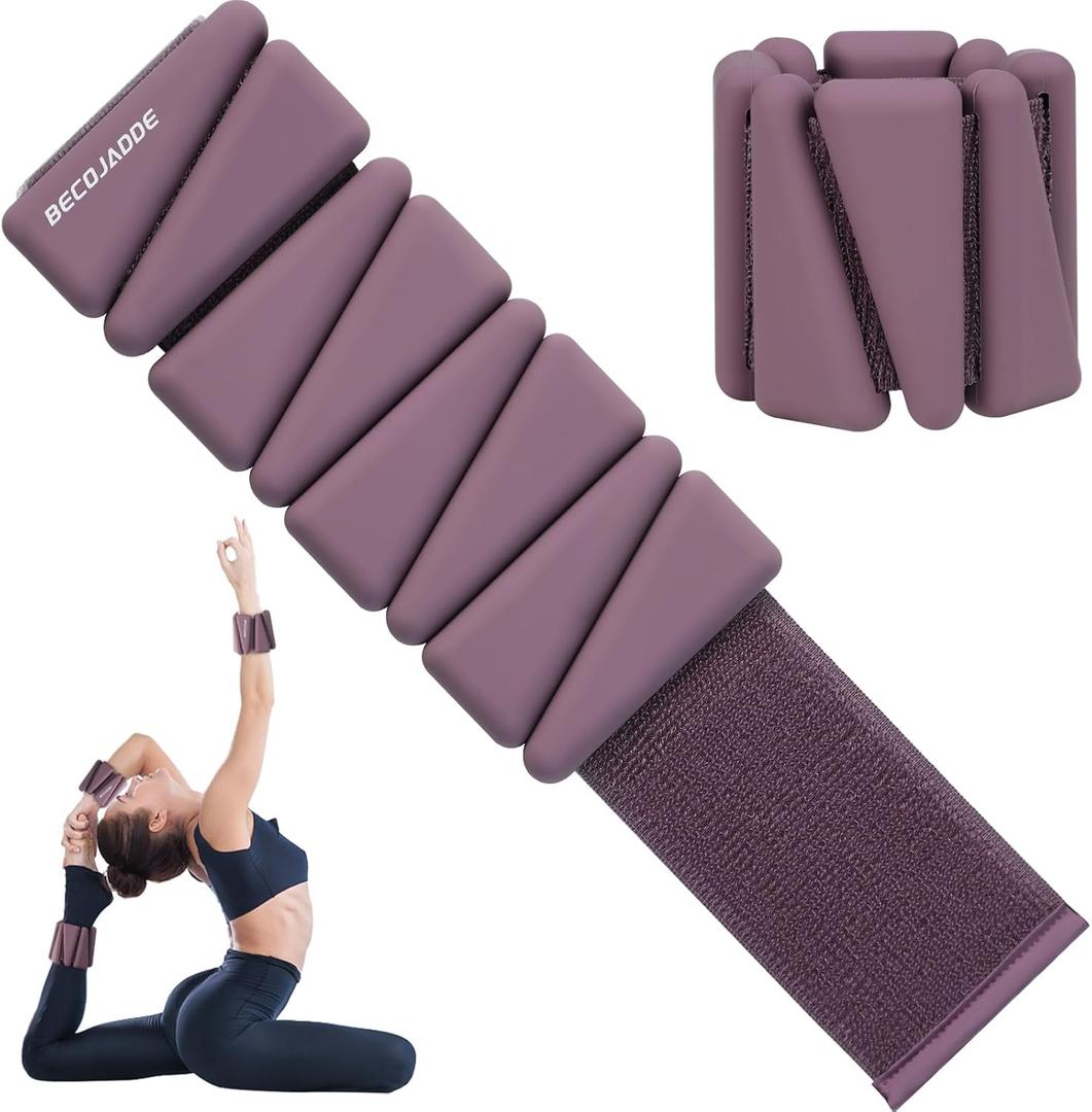 BECOJADDE Ankle Weights Set of 2 (1 lb/2 lb/3 lb Each) Adjustable Wrist Weights for Women Men Wearable Arm Leg Weight for Pilates, Running, Walking, Workout, Yoga