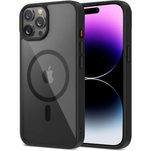 for iPhone 15 Pro Max Phone Case [Compatible with MagSafe] [10FT Drop Resistant Matte] Skin Feeling Back Cover for iPhone 15 Pro Max Magnetic Case (Black)
