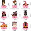 9pcs Halloween Honeycomb Table Centerpiece Decoration Halloween Party Decoration Pink Ghost Witch Honeycomb Ornaments Gathering Table Decoration for Girls