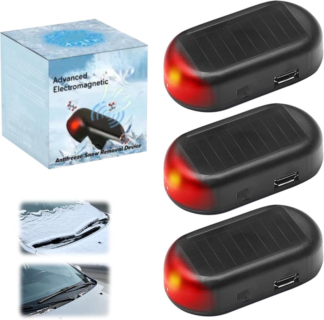 2 x Car Interference Antifreeze Instrument,Universal Solar Car Windshield De-Icer,Reusable Anti-Ice Solution,Automotive Snow Removal Tool for Winter Emergency(3PCS)