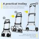 Teprovo Folding Hand Truck Dolly Cart,340LB Capacity Portable Aluminum Dolly Cart with Telescoping Handle and 7 Inch Rubber Wheels for Moving,Shopping,Travel,Office Use