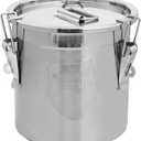 6L/1.6 Gal 304 Stainless Steel Containers with Lids 202 Oz Stainless Food Containers with Lids and Lock Hole Airtight Container for Kitchen Stainless Steel Bucket 304 stainless container
