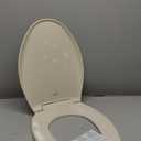 Mayfair Aurora Slow Close Toilet Seat, Easy Clean Hinges and Adjustable Perfect Fit Plastic Seat, Made in USA, Elongated, Bone