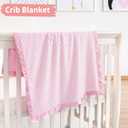 Pro Goleem Baby Soft Minky Dot Blanket with Silky Satin Backing Baby Gifts for Girls Pink, 30 x 40