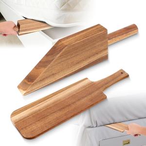 Mattress Lifter & Sheet Tucker Tool Set for Changing Sheets, Acacia Wood Mattress Lifters for Seniors, Used for Lifts & Holds The Mattress, Tucks Sheets, Removes Sheets & Bed Skirts
