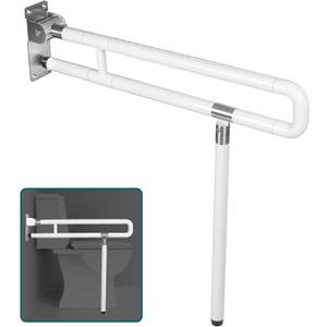 INNOLIFE Handicap Grab Bars Rails, 29.5 Inch Foldable Toilet Grab Bar Flip Up Safety Rails Anti-Slip Grip Shower Assist Aid Safety for Elderly Pregnant Women Disabled Bar, White