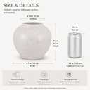 White Ceramic Vase 8.3-Inch Round Textured Vase for Home Decor