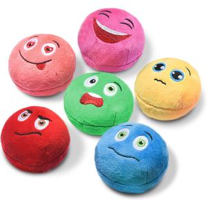 Squeaky Dog Toys, Stuffed Plush Puppy Toy Balls to Keep Them Busy, (6 Pack) Interactive Funny Pet Ball with Squeaker for Puppies Small Breed Dogs