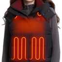 TODWARM Women Heated Vest, Hooded Sleeveless Electric Warming Vests Outerwear for Outdoor Hiking, XS