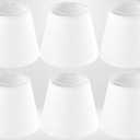 GO&SO Linen Small Lamp Shades for Chandelier, Clip on Lamp Shade Set of 6 White Lamp Shade, 4x6x5 IN Mini Lamp Shades, Modern Barrel Lamps Shades for Small Table Lamps, Desk Lamps, Pendant Lights