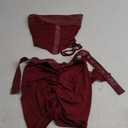 Sexy Two Piece Outfits for Women Off the Shoulder Leather Tube Top High Waist Ruched Mini Skirt Set Vacation Outfits Large