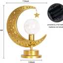 Ramadan Decorations Moon Lamp,Moon Light for Ramadan Decorations Indoor and Outdoor,Moon Star Lamp with LED Bulb&Timer Table Decor for Moroccan,Eid Home Decor,Gifts