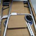 Drive Medical Two-Button Folding Walker With Wheels - Lightweight Rolling Mobility Support - Adjustable Height - Dual Push-Button Operation - 5 Inch Front Wheels - Durable Aluminum - Silver