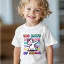 100 Days of School Shirt Kids  Boys Girls Toddler 100th Day of School T-Shirt, Happy 100-Day Kindergarten 3T-7T (Unicorn)