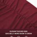 Love2Mi Maternity Shirts Long Sleeve Wrap Tie Front Side Ruched Maternity Tee Top Pregnancy Clothes Wine Red (XL)