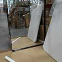 Bathroom Mirror 40x30 Inch Black Metal Framed Rounded Rectangle Vanity Mirror for Wall, Over Sink, Farmhouse, Restroom, Anti-Rust, Modern Decorative, Horizontal or Vertical Hanging