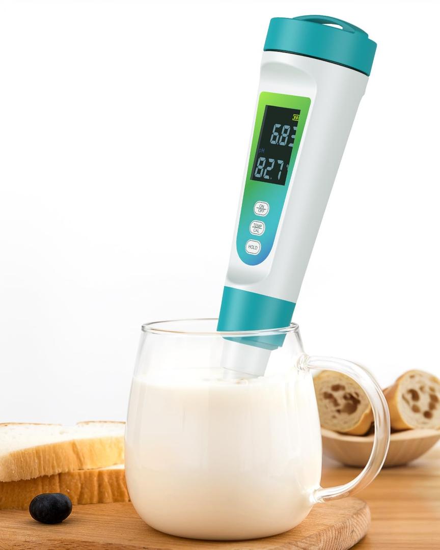 Pawfly Digital pH Meter for Food High Accuracy pH Tester for Sourdough and Bread, Food pH Meter for Fermentation pH Test Pen for Fermenting, Sausage, Canning, Meat, Cheese and Water