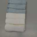 6-Pack Soft Baby Washcloths, Viscose from Bamboo - Kids, Newborn Bath Towels, Infant Shower, Toddler Reusable Face Towel, Gentle on Skin, Face Wash Cloths for Babies, 10x10 (White/Sky)