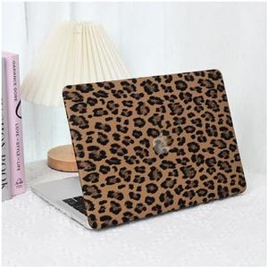 BYCeke Compatible with MacBook Air 13 inch Case 2022-2018 M1 A2337 A2179 A1932,Leather Leopard Print for Mac Air 13,Cheetah Case with Keyboard Cover for MacBook Air 13-inch Cow Pattern,Leopard Brown