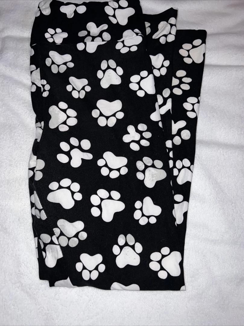 Lularoe TC 12-13,  Tall Curvy Leggings Black White Dog , Pack Of 2