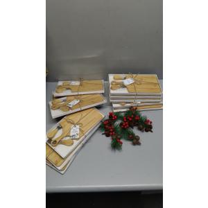 12 Set Christmas Gifts Bridal Shower Favor Bamboo Wooden Square Cheese Board Gift Set Cheese Knives Mini Cutting Board Bulk Set Tags and Boxes Christmas Party Birthday