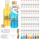 OurWarm 50 Pack Happy Birthday Mini Liquor Bottles, 1.7oz/50ml Empty Plastic Shot Bottles with Gold Screw Caps Funnels Tags & Twines for Juice Wine Alcohol Juicing Ginger Shots Birthday Party Favors