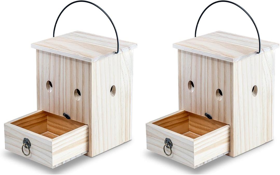 Carpenter Bee Traps for Outside 2PACK Durable, Weather-Resistant, Eco-Friendly Wooden Wasp Trap for Outdoor Use