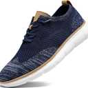 Mens Oxfords Shoes Casual Walking Dress Sneakers Mesh Business Work Lightweight Soft Sole (6.5, Dark Blue)