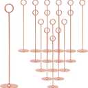 Urban Deco 16PK Table Number Holders Place Card Holders 12 Inch Table Card Holders Steel Card Holders for Photos, Food Signs, Memo Notes, Weddings, Restaurants, Birthdays (Rosegold)