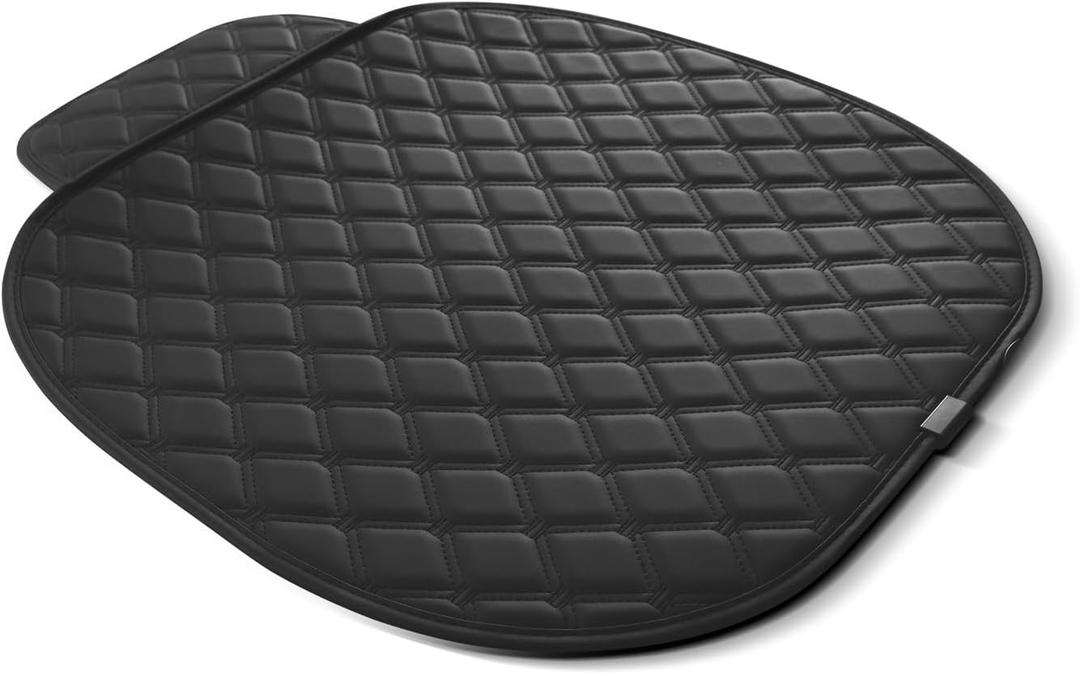 Car Seat Cushion Black, Faux Leather Waterproof and Comfortable Seat Protector, Front Bottom Car Seat Covers with Storage Bag, Suitable for Most Vehicles or Office and Home Seats - 1 Pieces (Black)