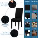 Stretch Dining Room Chair Covers Set of 6, Removable Washable Chair Covers for Dining Chairs,Dining Room, Hotel, Ceremony (Large-6 Pcs, .Black)