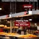 PYY Food Heat Lamp Strip - 36 Inch Commercial Food Heating Warmer Hanging Stainless Steel Electric Strip Heater Warming Lights for French Fries Warmer Food Service Cafeteria Restaurant, 500W, Silver