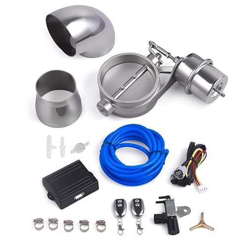 CNRAQR Universal 3" Vacuum Valve Exhaust Cutout with Remote Controller and Elbow Muffler