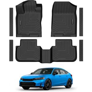 Yumemoo Floor Mats for 2022-2026 Honda Civic Gas Sedan(2nd Row w/o USB Port)
All Weather TPE Floor Liners for 2026 Sedan Hatchback Si Hybrid Anti-Slip Rubber Car Mats 1st & 2nd Row & Door Sill Guards