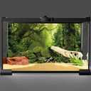 AWERT Tropical Forest Terrarium Background Stream Green Huge Tree Reptile Habitat Background Foggy Rainforest Aquarium Background 36x20 inches Durable Polyester Background