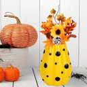 MYFLOCY Pumpkin Vases for Flowers Halloween Pumpkin Vase Centerpieces for Tables Decorative Fall Pumpkins Planter for Home Decor (Orange, Black Circle)
