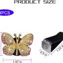 Zpana Bling Car Air Vent Clips, 4PCS Butterfly Rhinestone Vehicle Clamp Pandent, Sparkling Diamond Automotive Interior Vent Charm Decoration Accessories, Universal for SUV, Sedan, Truck (Pink)