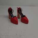 onlymakerheels Women’s Double High Chunky Platform Pointed Closed Toe Chunky Heels Ankle Strap Rhinestone Pumps Shoes for Dress Wedding Party Size 38