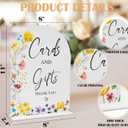 Floral Cards and Gifts Sign, 8 x 11 Inch White Arch Acrylic Wedding Sign with Holder, Wedding Sign for Ceremony and Reception, Wedding Decoration, Wedding Supplies - H01