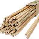 Cambaverd Bamboo Stakes for Plants, 50 Pack Bamboo Stakes 5 Feet(58in, Approx 5FT), Natural Garden Stakes for Tomatoes and Climbing Plant Support, Sturdy Bamboo Plant Stakes