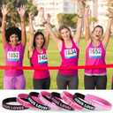 Cunno 100 Pcs Breast Cancer Awareness Pink Ribbon Bracelets Bulk Silicone Wristbands Jesus Loves You Rubber Accessories for Women Breast Cancer Awareness Gifts Supplies Party Favors