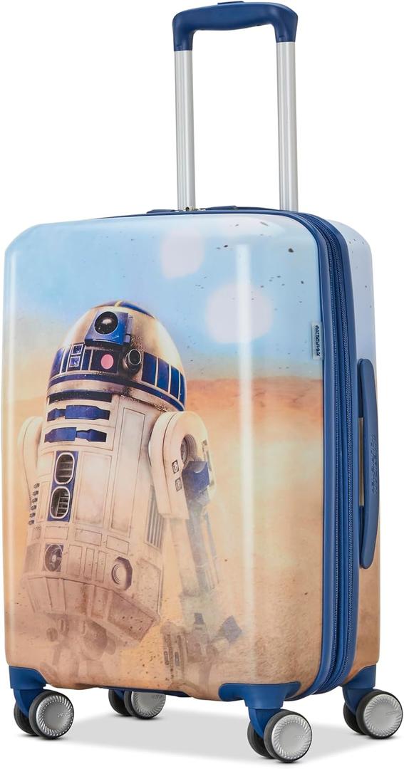 American Tourister R2D2 CARRY-ON SPINNER Luggage - Airline Approved, Durable Hardshell with RightHeight Adjustable Handle - Expands 1.5in - Roll Confidentially with Dual 360 Spinner Wheels, Small