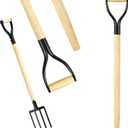 1 Pcs Pitchfork Spading Handle Replacement 30 Inch Wooden Shovel Handle Replacement D Shaped Pitch Fork Handles Tool Accessories for Shovel Scoop Hoe Rake Garden Digging