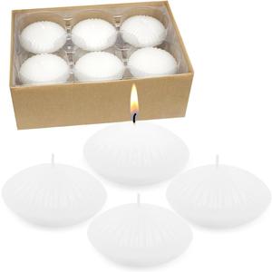 12 Pack 3 Inch White Floating Candles, 10 Hour Unscented Dripless Tealight Candles for Cylinder Vases, Centerpieces at Wedding Party Pool Holiday - Wavy Float Candle
