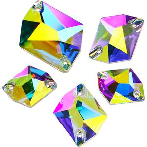 DONGZHOU Sew On Rhinestones Glass sew on Rhinestones Cosmic Glass Flat Back Sew on Rhinestone Gemstone Strass for Costume, Clothes, Garments, Jewelry, Belt，Shoes and DIY Crafts